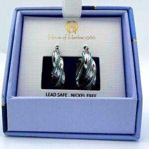 House of Harlow 1960 Silver Tone Hoop Earrings
